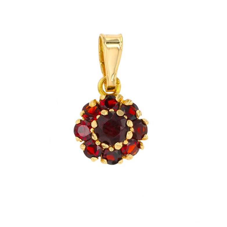 Pendentif grenats 1.21 carats or jaune 1.68g
